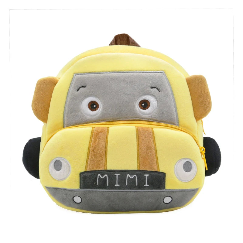 Stereo cartoon car backpack boy girl 2-4 years old kindergarten school bag kids backpack plush backpack