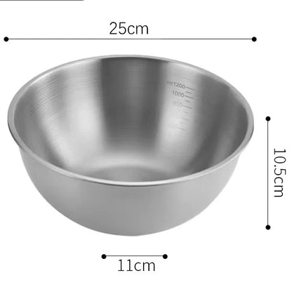 17-25cm Stainless Steel Gold And Silver Salad Bowl Rice Noodles Lamian Noodles Bowl Kitchen Tableware Food Container