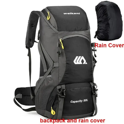 50L Travel Backpack Camping Bag For Men Large Hiking Bag Tourist Rucksack Waterproof Outdoor Sports Climbing Mountaineering Bag