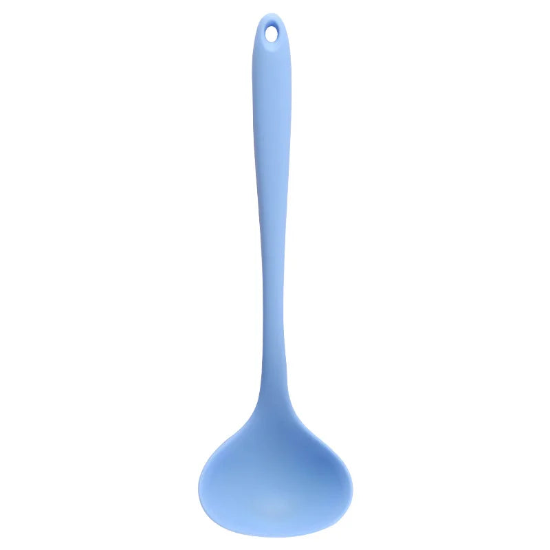 Long Handle Silicone Soup Spoon Large Ramen Noodles Tablespoons Hot Pot Porridge Ladle Scoop Kawaii Japanese Kitchen Utensils