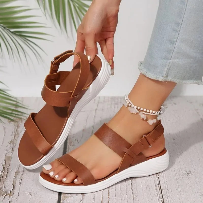 Women's Knit Elastic Cloth Wedge Sandals Slip on Lightweight Walking Sandals Women Plus Size Comfortable Summer Shoes Woman