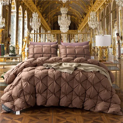 100% Goose Down Duvet 3D luxury Quilted Quilt King Queen Full size Comforter Winter Thick Blanket Solid Color