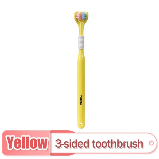 3D Stereo Three-Sided Toothbrush Ultra Fine Soft Hair Adult Toothbrush Tongue Scraper Deep Cleaning Health Oral Care Teeth Brush