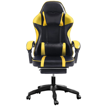 Ergonomic Gaming Chair with Footrest, High-Back Video Game Chair Computer Chair, Office Chair with Headrest and Lumbar, PU Leath