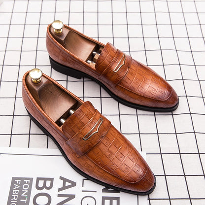 shoes men leather original Italian Classic Blue penny loafer shoes Red Dress Shoes Wedding Shoes Men Formal Flats big size：38-48