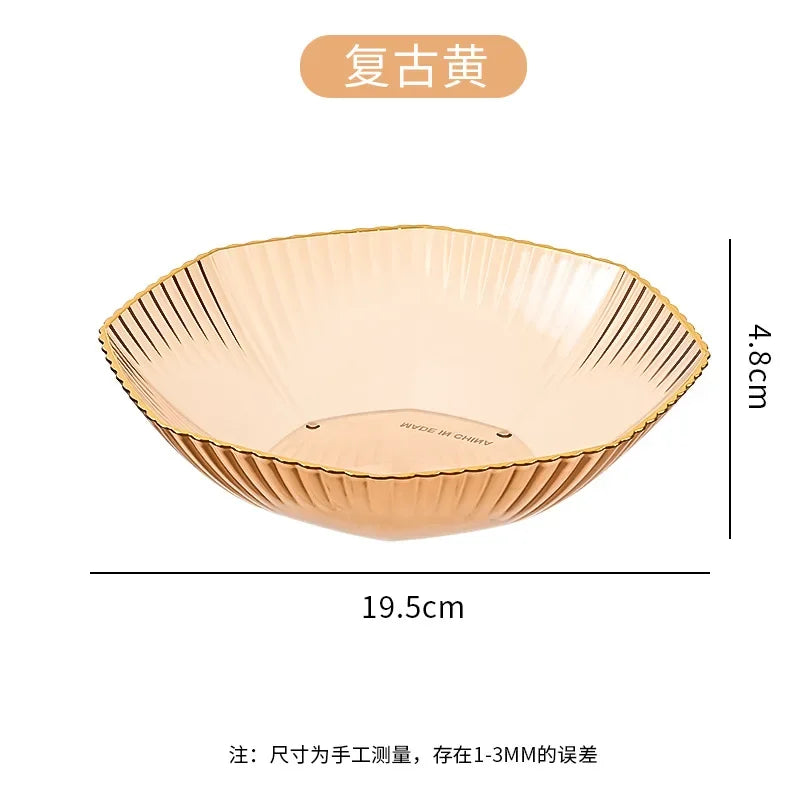 1PCS Table Plates for Serving Plates Dinnerware PET Partitioned Dish Snack Candy Cake Stand Bowl Food Fruit Plates Set Tableware