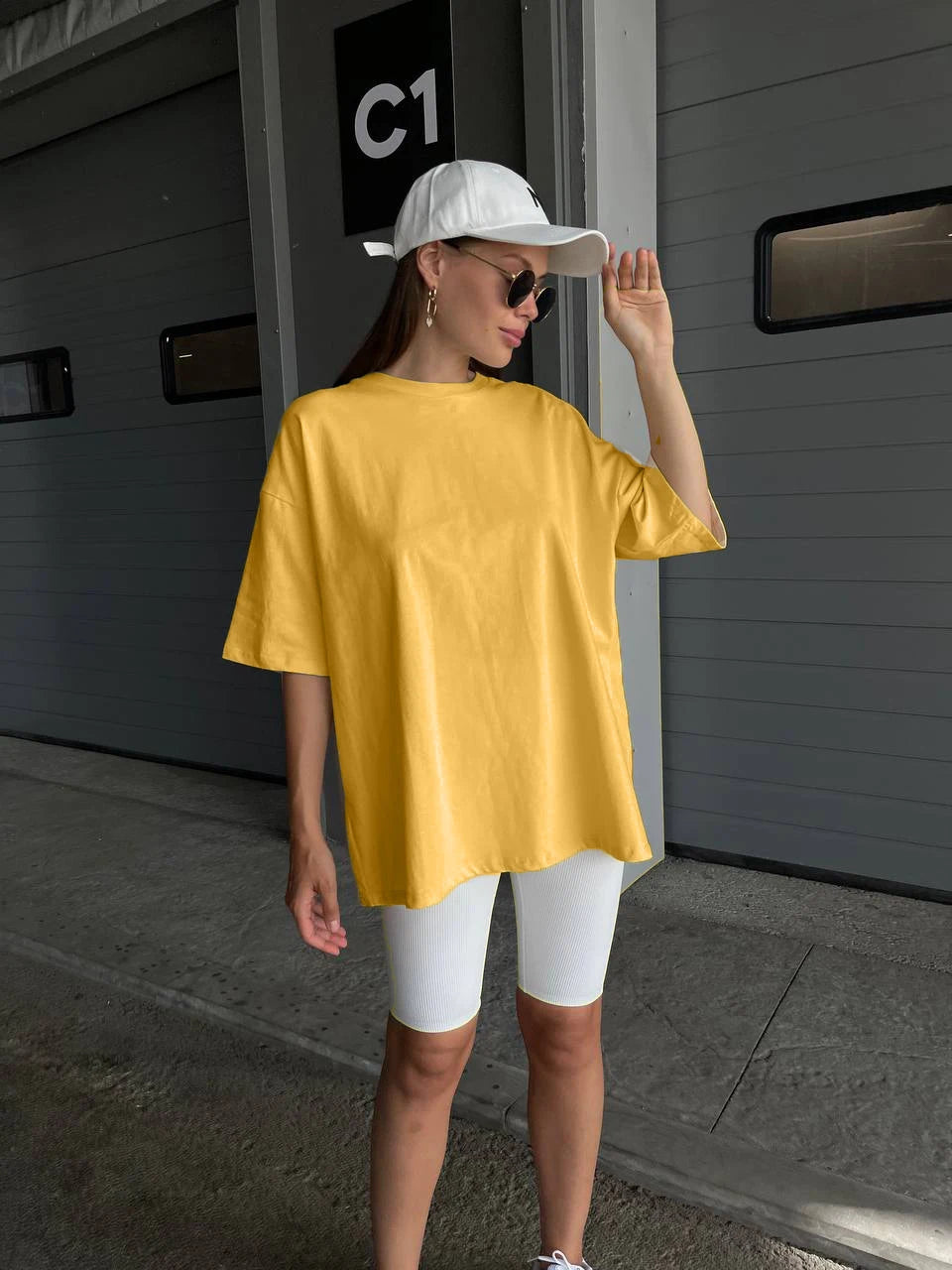 Hirsionsan 100% Cotton T Shirt Women Summer New Oversized Solid Tees Casual Basic Loose Tshirt Chic O Neck Female Tops