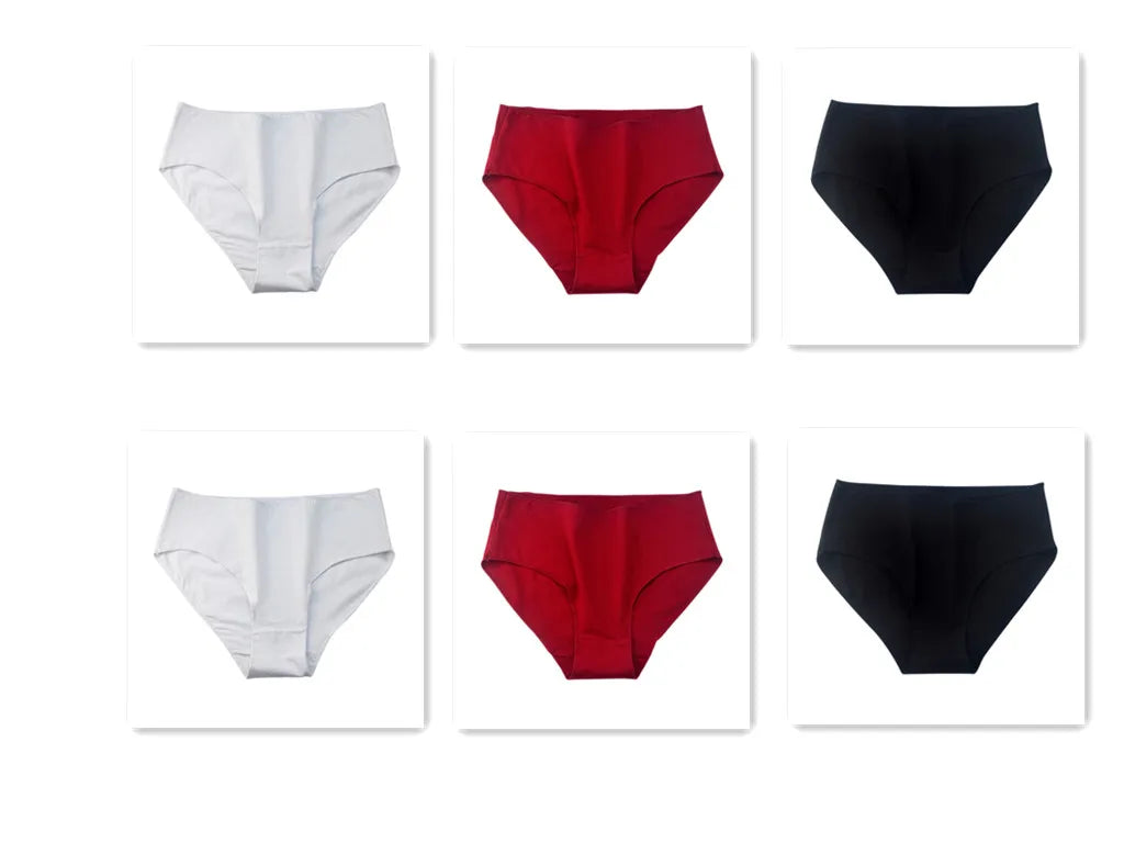 6PCS/Lot Cotton Seamless Panties Women High Waist Briefs Underwear Comfort Intimates Female Underpants Solid Color Pantys M-2XL