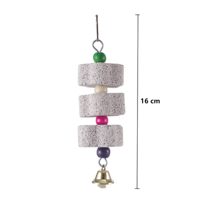 Stone Mineral for Ornament Parrot Pet Supplies Bird Cage Toy Grinding Stone Flower Shape Chew Bite Hang Style Parakeet Toy 1Pc