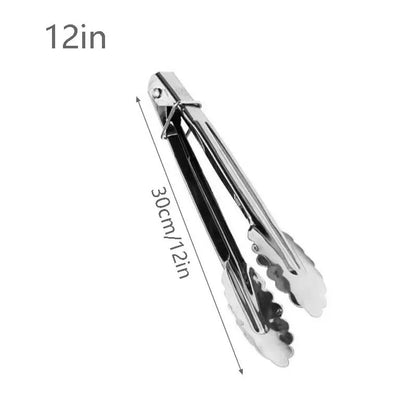 Stainless Steel Food Tongs Cooking BBQ Meat Clip Heat Bread Salad Kitchen Tool 7/9/12in Non-slip Utensils Kitchen Accessories