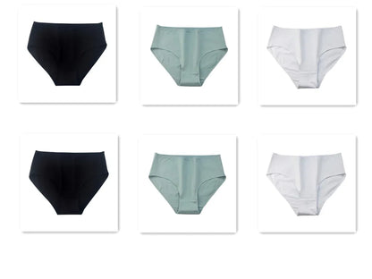 6PCS/Lot Cotton Seamless Panties Women High Waist Briefs Underwear Comfort Intimates Female Underpants Solid Color Pantys M-2XL