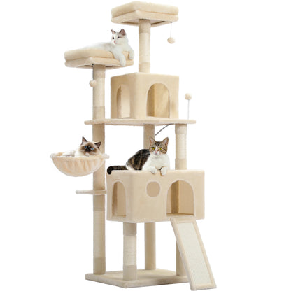 Free Shipping Multi-Level Cat Tree For Cats With Cozy Perches Stable Cat Climbing Frame Cat Scratch Board Toys Cat Furniture