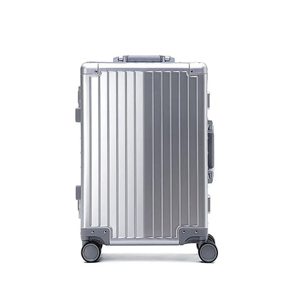 All-aluminum-magnesium alloy trolley suitcase, spinner wheel, aluminum alloy suitcase, metal box, password boarding suitcase