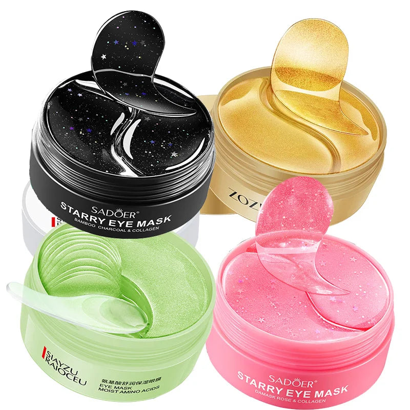 Eye patches Hyaluron Acid & Gold & Seaweed & Black Pearl Hydrating Moisturizing Crystal Collagen Gel Eye Mask 240pcs=120pairs