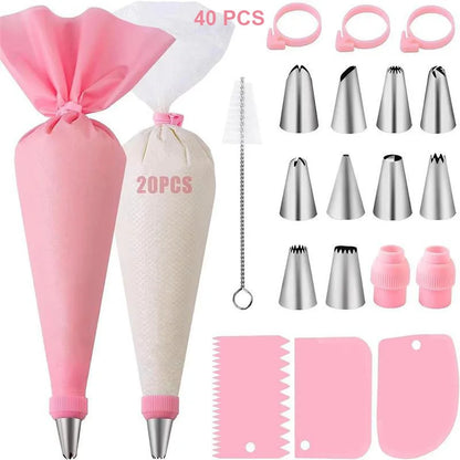 Silicone decorating bag stainless steel decorating tip set cake decorating nozzle Kitchen DIY Cake baking tools