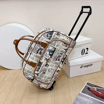 Large Capacity Women Travel Suitcase Trolley Bags Wheeled Bag Oxford Waterproof Rolling Luggage Travel Bag With Wheels