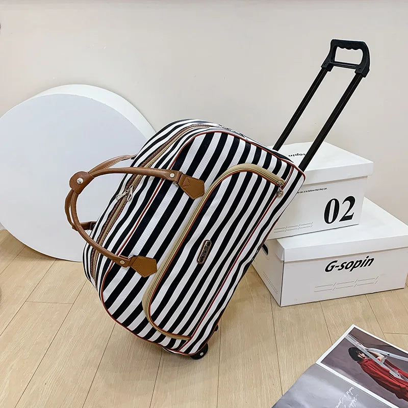 Large Capacity Women Travel Suitcase Trolley Bags Wheeled Bag Oxford Waterproof Rolling Luggage Travel Bag With Wheels