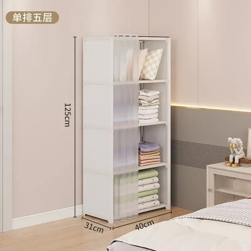 Mattress Topper Shelf Folding Plastic Cabinet Wardrobe for Bedroom Living Room Drawer Open Closets Dresser Storage Locker Closet