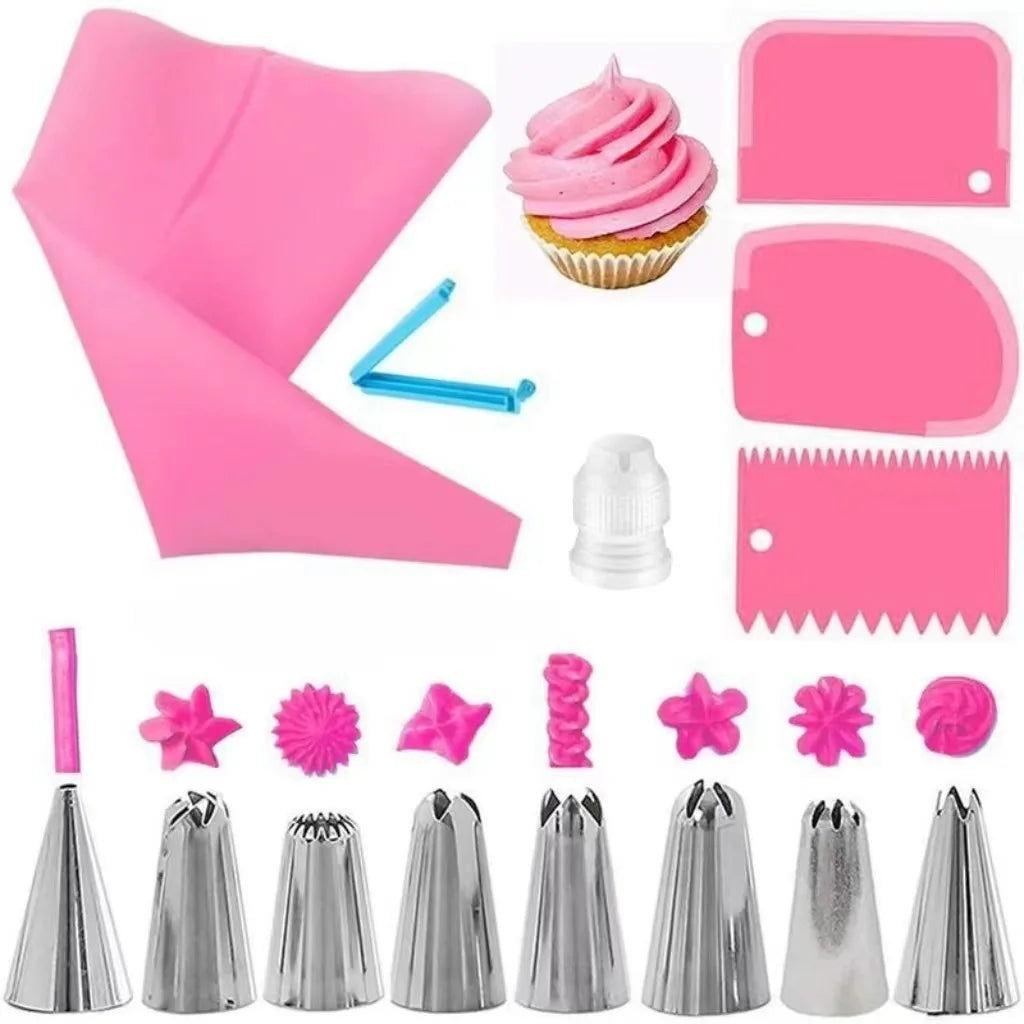 Silicone decorating bag stainless steel decorating tip set cake decorating nozzle Kitchen DIY Cake baking tools