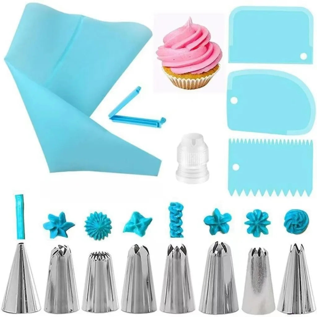 Silicone decorating bag stainless steel decorating tip set cake decorating nozzle Kitchen DIY Cake baking tools