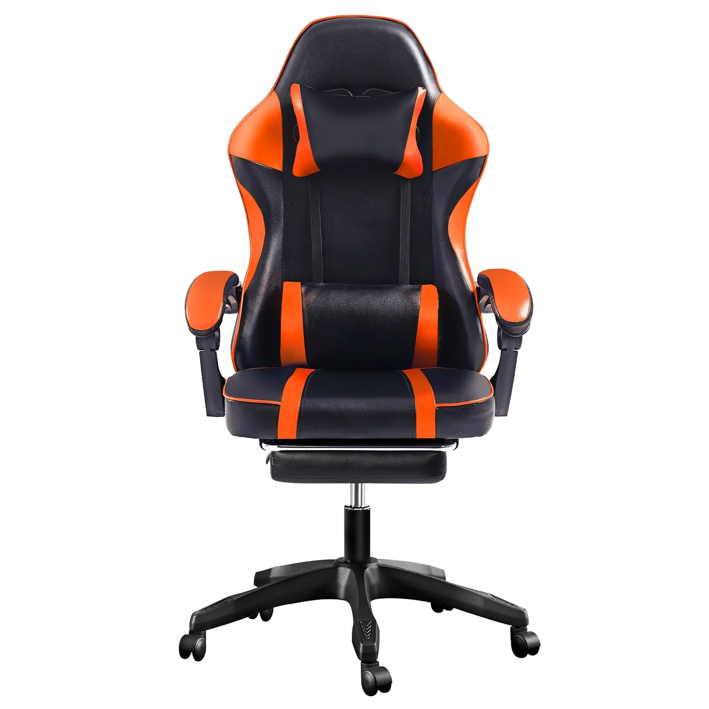 Ergonomic Gaming Chair with Footrest, High-Back Video Game Chair Computer Chair, Office Chair with Headrest and Lumbar, PU Leath