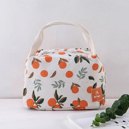 1 Pc Cute Fruit Lunch Bag for Women Portable Insulated Lunch Thermal Bag Bento Pouch Lunch Container School Food Bag