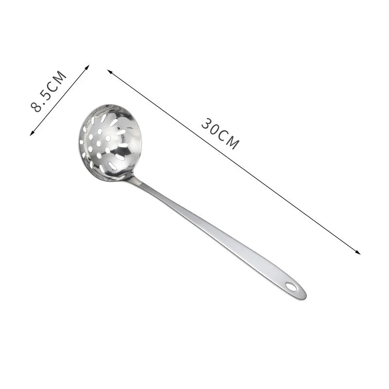 Long Handle Stainless Steel Hot Pot Spoon Colander Kitchen Soup Ladle Skimmer Ramen Scoop Tablespoons Tableware Home Utensils