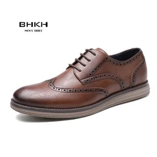 BHKH Male Sneakers Autumn/Winter traf Leather Men Casual Shoes Business Work Office Lace-up Dress shoes For Men Size47