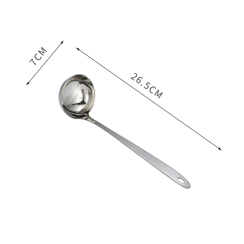 Long Handle Stainless Steel Hot Pot Spoon Colander Kitchen Soup Ladle Skimmer Ramen Scoop Tablespoons Tableware Home Utensils