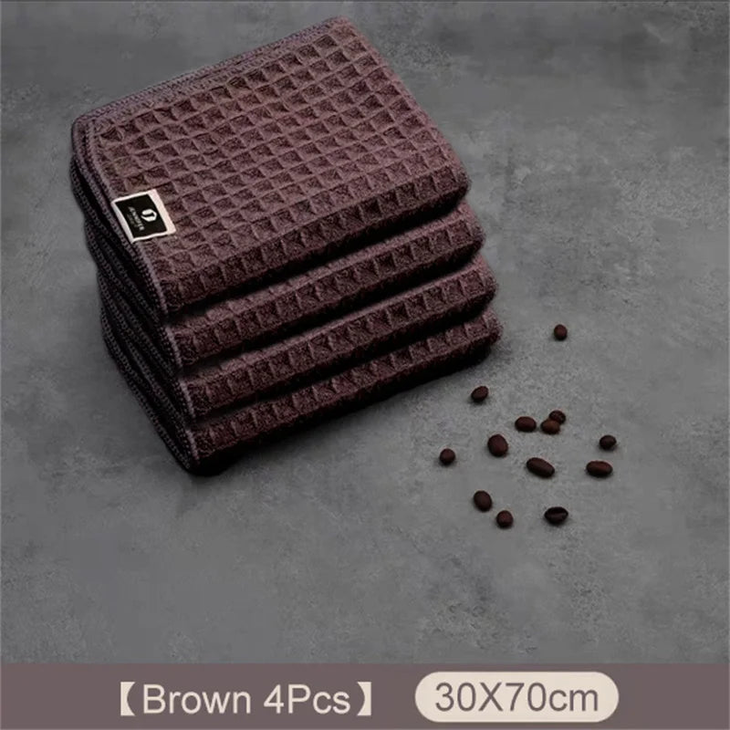 1/4pc Coffee Bar Barista Cleaning Towel Super Absorbent Microfiber Cleaning Cloth Towels for Kitchen Home Coffee Machine cleaner