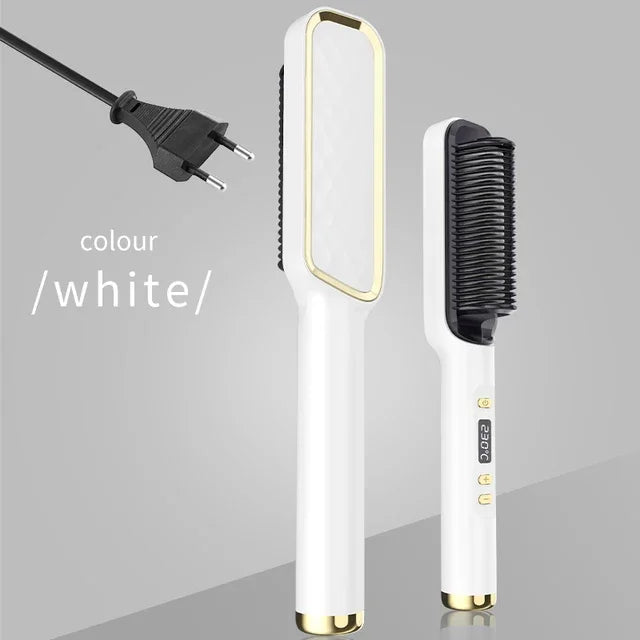 Electric Hot Comb Multifunctional Straight Hair Straightener Comb Negative Ion Anti-Scalding Styling Tool Straightening Brush