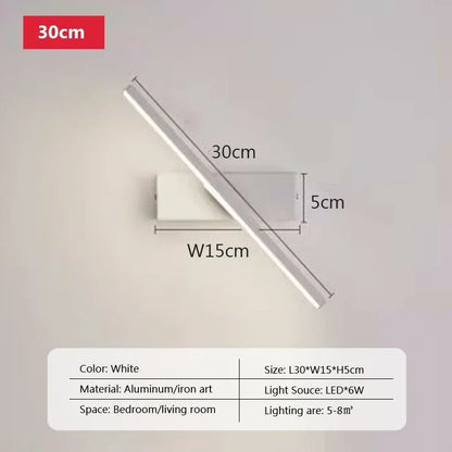 Modern LED Wall Light Hardwares Rotatable Bathroom Mirror Lamp for Bedroom Living Room Indoor Line Wall Sconces Lighting Fixture