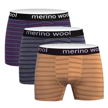 Mens Merino Wool Underwear Boxer Briefs 87% Merino Wool Boxers Soft Breathable Moisture Wicking Sports Fitness Boxershorts