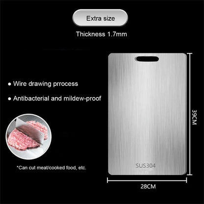 316 Stainless Steel Panel and Chopping Board Kitchen Household Thickened Double Sided Cutting Board Block Kneading Dough Board