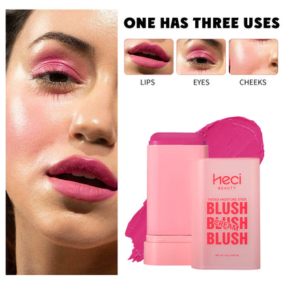 Vegan Cruelty-Free Big Volume Creamy Blusher Waterproof Long Lasting High Pigment Face Blush Lip And Cheek Tint Balm Blush Stick