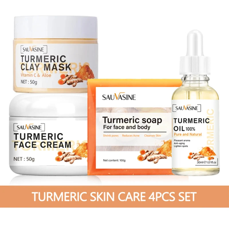 Turmeric Vitamin C Face Mask Acne Dark Spots Removal Exfoliating Oil Control Deep Cleansing Clay Mask Glowing Skin Care Product