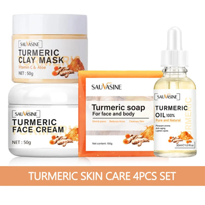 Turmeric Vitamin C Face Mask Acne Dark Spots Removal Exfoliating Oil Control Deep Cleansing Clay Mask Glowing Skin Care Product