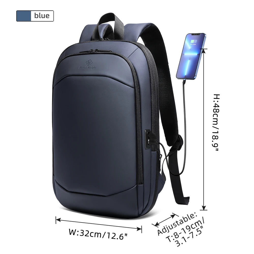 HK Business Backpack For Men Expandable Waterproof 17" Laptop Bags Daily Work School Backpack YKK Zipper Slim Backpack With USB