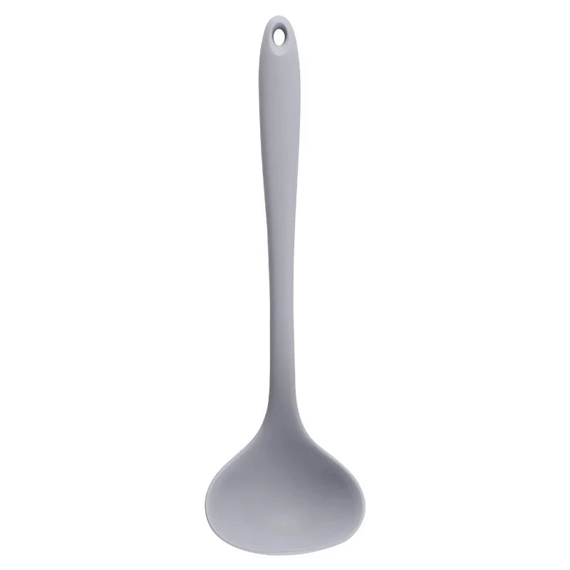 Long Handle Silicone Soup Spoon Large Ramen Noodles Tablespoons Hot Pot Porridge Ladle Scoop Kawaii Japanese Kitchen Utensils