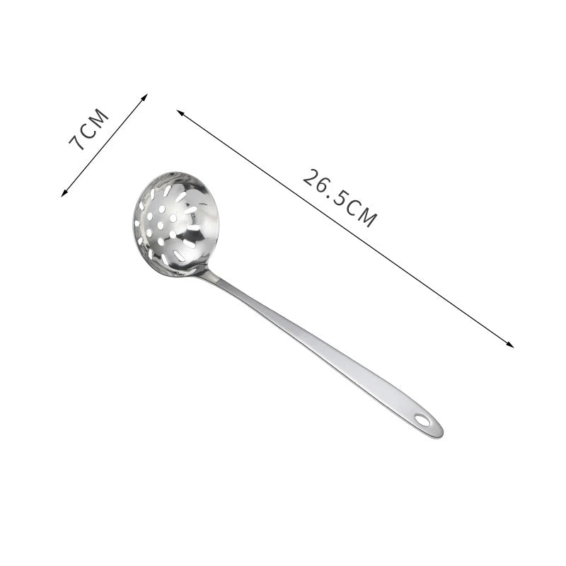 Long Handle Stainless Steel Hot Pot Spoon Colander Kitchen Soup Ladle Skimmer Ramen Scoop Tablespoons Tableware Home Utensils