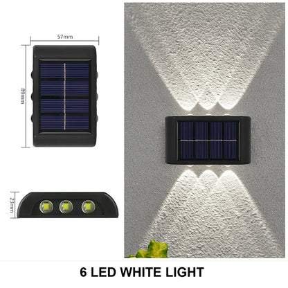 Solar Wall Lamp Outdoor Waterproof Solar Powered Light UP and Down Illuminate Home Garden Yard Decoration Outside Sunlights