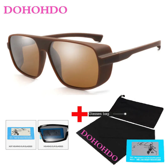 DOHOHDO Polarized Sunglasses Unisex Square Vintage Sun Glasses Famous Brand Polarized Sunglasses Retro Feminino For Women Men