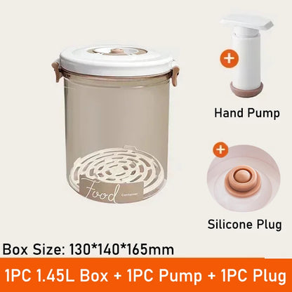 Vacuum Food Storage Box Fresh-Keeping Canister Sealed Storage Container Large Capacity Food Dispenser Kitchen Storage Box