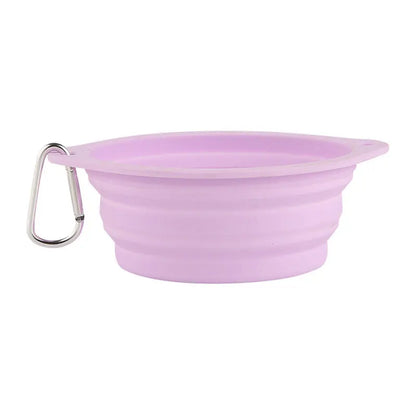 350/600ml Large Collapsible Dog Pet Folding Silicone Bowl Outdoor Travel Portable Puppy Food Container Feeder Dish Bowl