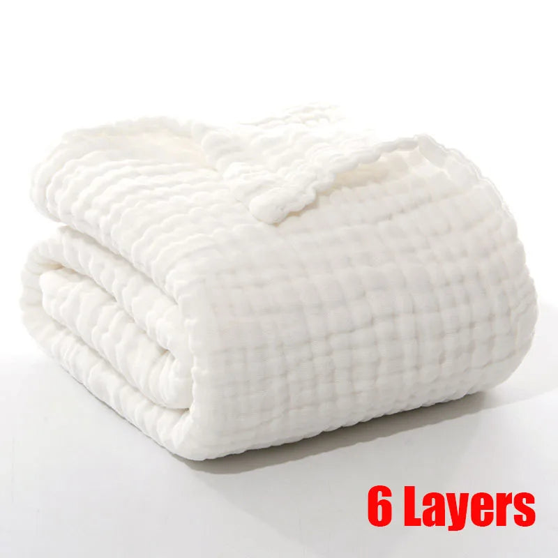 Baby BathTowel Boys Girls 100% Cotton Children Baby Towels Blanket For Newborn Bathrobe 6 Layers Gauze Washcloth Infant Swaddle