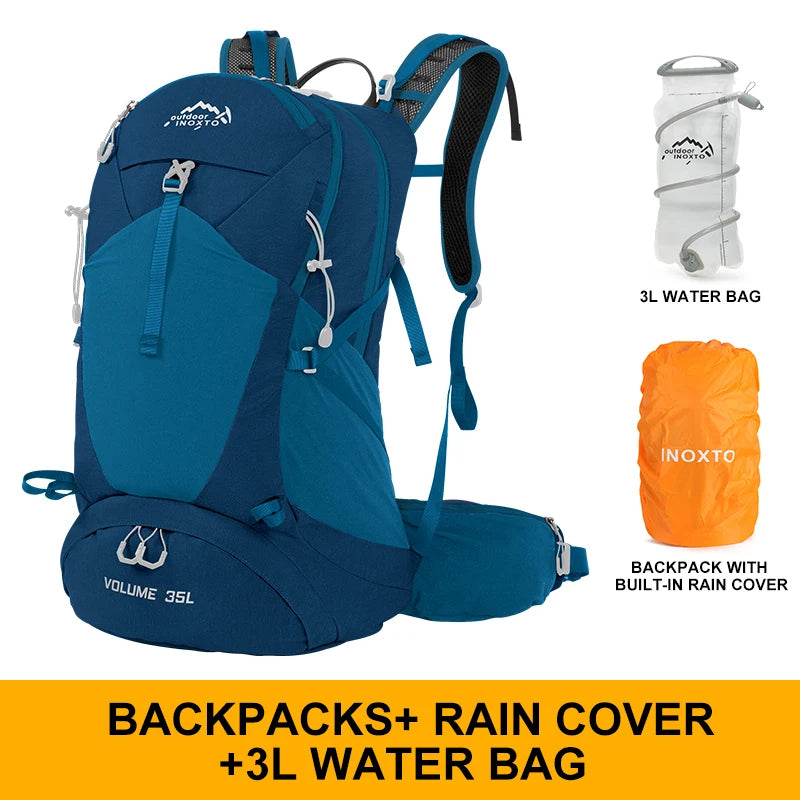 Mountaineering backpack 35 liters men's and women's outdoor sports bag waterproof camping hiking rain