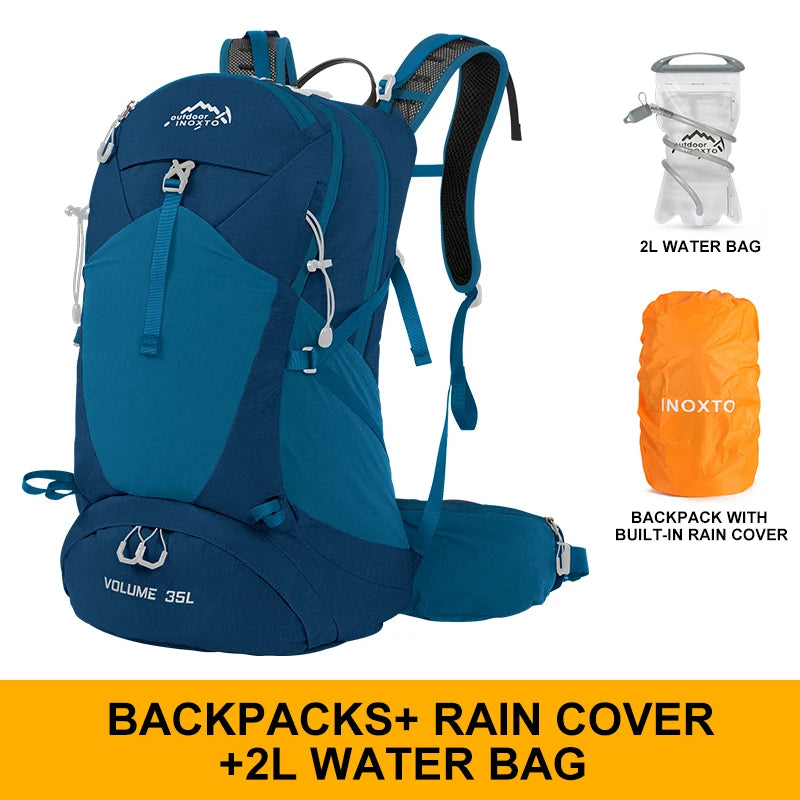 Mountaineering backpack 35 liters men's and women's outdoor sports bag waterproof camping hiking rain