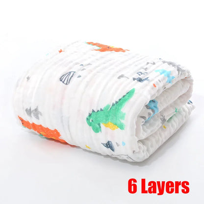 Baby BathTowel Boys Girls 100% Cotton Children Baby Towels Blanket For Newborn Bathrobe 6 Layers Gauze Washcloth Infant Swaddle