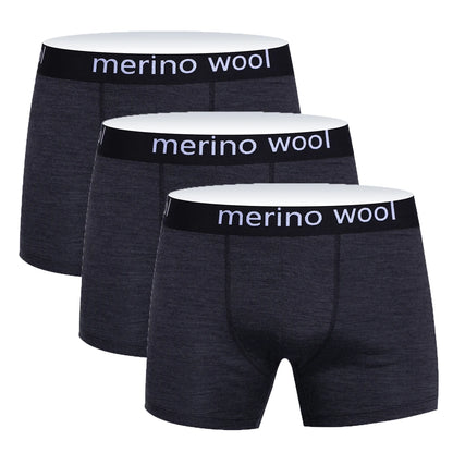 Mens Merino Wool Underwear Boxer Briefs 87% Merino Wool Boxers Soft Breathable Moisture Wicking Sports Fitness Boxershorts