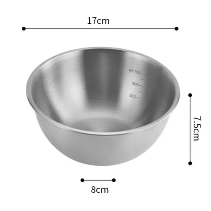 17-25cm Stainless Steel Gold And Silver Salad Bowl Rice Noodles Lamian Noodles Bowl Kitchen Tableware Food Container